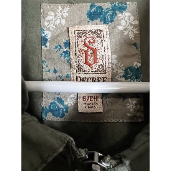 Decree Olive Zip Front Cotton Utility Jacket Y2K Grunge Sz Small - Picture 3 of 7